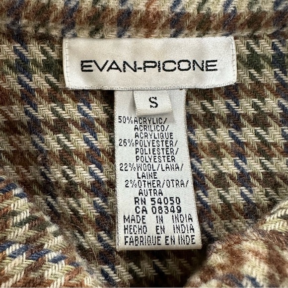 Evan Picone Oversized Button Down Shirt Shacket, Wool Blend, Small - Picture 6 of 6